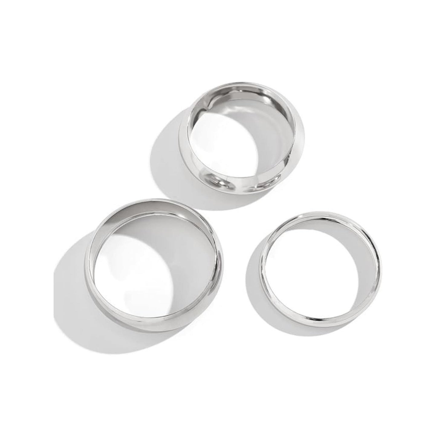 Dikke zilveren armbandenset